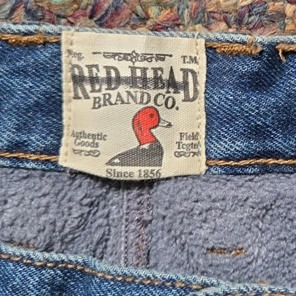 New RedHead Jeans Mens 36x30 Relaxed Fit Fleece Lined Blue Cotton Denim NWT - Picture 3 of 7